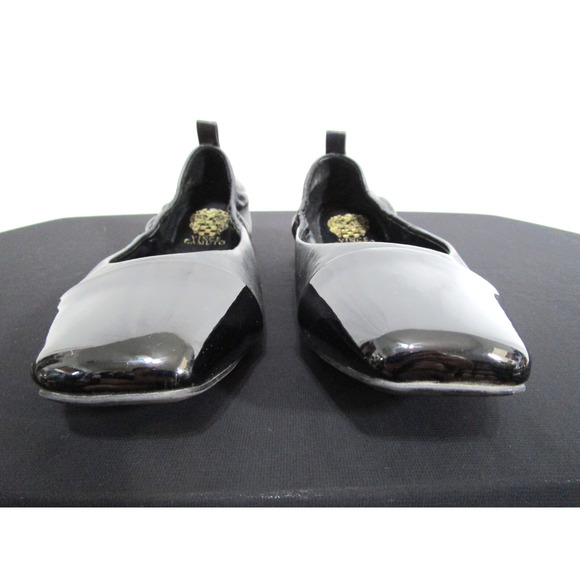 EUC! Vince Camuto Black Leather & Patent Square Cap Toe Ballet Flats Women 6.5 M - Picture 5 of 10